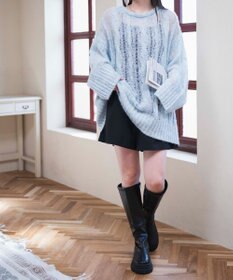 WEGO ケーブルメッシュメランジニット