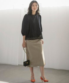 組曲 【WEB限定】サテンストレッチ Iラインスカート