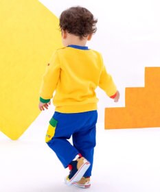 MIKI HOUSE HOT BISCUITS 【80-120cm】 カラフルブロック 裏毛パイル素材 トレーナー