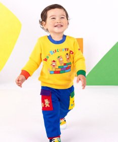 MIKI HOUSE HOT BISCUITS 【80-120cm】 カラフルブロック 裏毛パイル素材 トレーナー