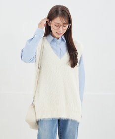 Tiaclasse 【洗える】フェザーニットベスト