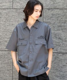 WEGO 【ユニセックス着用ITEM】刺繍ロゴツイルワークシャツ