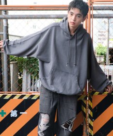 WEGO アシッドウォッシュバルーンパーカー