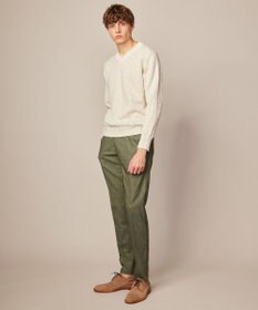 JOSEPH ABBOUD 【キングサイズ・ウエストも伸びる！/ストレッチ】ミックスリネンシャンブレーパンツ