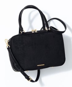 23区 【WEB&一部店舗限定】スエード ボストン バッグ ブラック系