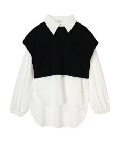 earth music&ecology ＳＥＴ２点ニットベスト＋シャツ