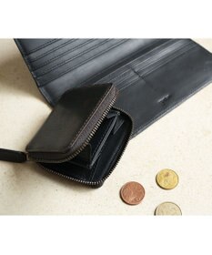 genten スクエアウォレット キップレザーラウンドコインケース