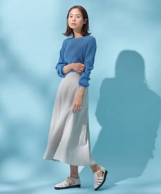 ANY パフスリーブリブニット