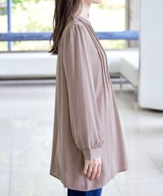 Tiaclasse 【スマート裏起毛・新色追加】 ピンタックシャツチュニック