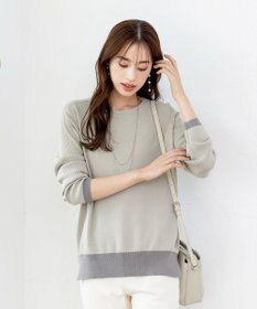 Tiaclasse 【新色追加・洗える】配色スリットニット