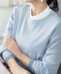 Tiaclasse 【新色追加・洗える】配色スリットニット