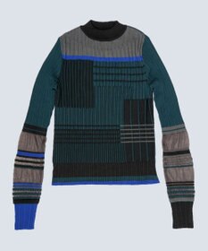 COQ CONCORD カラーブロックリブニット