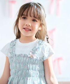 ANY KIDS フラワー×リボン ビスチェ付きTシャツ