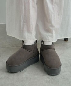 WEGO 【暖かい】厚底ショートFムートンブーツ