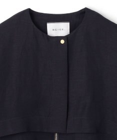 BEIGE， 【洗える】BERNARD / リネンノーカラーラップブルゾン