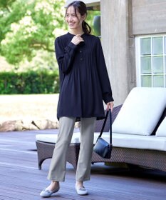 Tiaclasse 【スマート裏起毛・新色追加】 ピンタックシャツチュニック