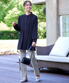 Tiaclasse 【スマート裏起毛・新色追加】 ピンタックシャツチュニック