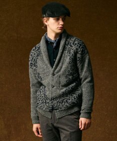 JOSEPH ABBOUD 【インポート素材/ソフトな肌触り/軽量】MOUSSE ペーズリー柄ショール カーディガン