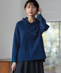 23区 L 【洗える】ダブルフェイスニット パーカー