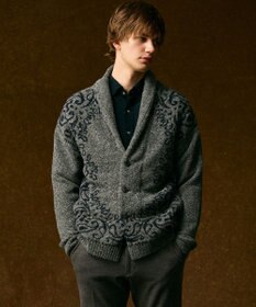 JOSEPH ABBOUD 【インポート素材/ソフトな肌触り/軽量】MOUSSE ペーズリー柄ショール カーディガン