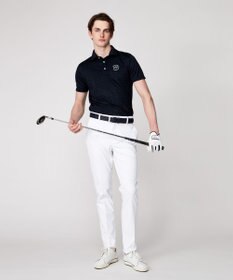 23区GOLF 【MEN】【吸水速乾・UVケア】ロゴジャガード 半袖ポロシャツ