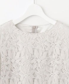 自由区 【XSサイズ～/洗える/セット可】フラワーコードレース ペプラムブラウス