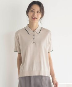 J.PRESS LADIES L 【洗える】ドライコットン ポロ ニット