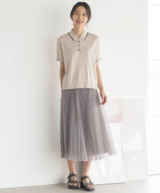 J.PRESS LADIES L 【洗える】ドライコットン ポロ ニット