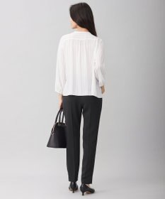 自由区 【洗える】バックサテンアムンゼンストライプ ブラウス