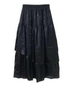 YECCA VECCA ラメティアードギャザースカート