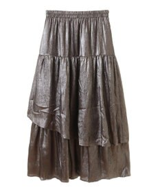 YECCA VECCA ラメティアードギャザースカート