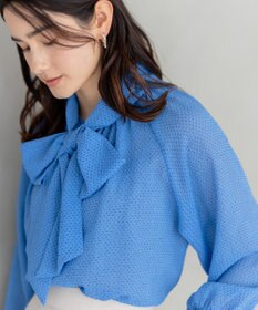 組曲 【前後着用可】サッカードビードットプリント ブラウス