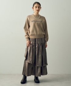 YECCA VECCA ラメティアードギャザースカート