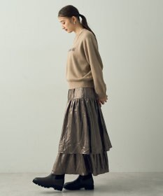 YECCA VECCA ラメティアードギャザースカート