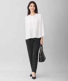 自由区 【洗える】バックサテンアムンゼンストライプ ブラウス