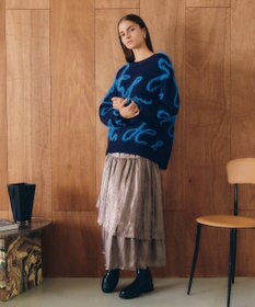 YECCA VECCA ラメティアードギャザースカート