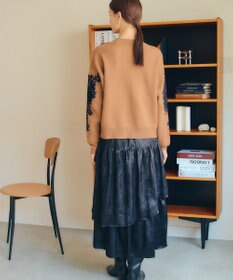 YECCA VECCA ラメティアードギャザースカート