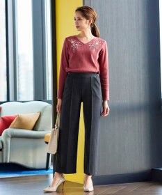 Tiaclasse 【GOLD LABEL・洗える】カシミヤタッチワイドパンツ