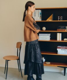 YECCA VECCA ラメティアードギャザースカート