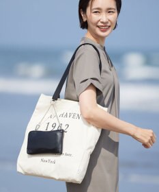 J.PRESS LADIES 【WEB限定カラーあり・A4サイズ収納可・セットアイテム】ポーチ付き PRINTED トート バッグ