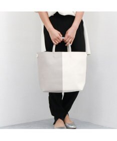 UNBILLION カシュカシュ cachecache / バイカラーフェイクレザートート