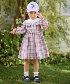 ANY KIDS チェックドッキングワンピース