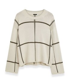 JOSEPH 【洗える】グリッド コットンシルク 　クルーネックニット