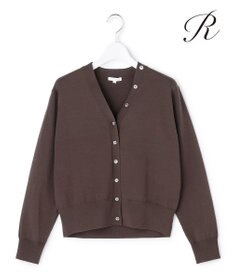 23区 【R(アール)】アイスニット Vネック カーディガン ダークブラウン系