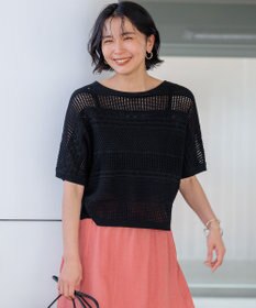 23区 S 【洗える】レーシーパターン ニット