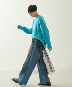 AMERICAN HOLIC ドットフロッキーレイヤードチュールスカート