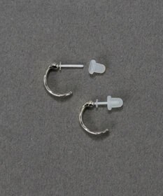 Phoebe 〈金属アレルギー対応〉リップルフープセラミックポストピアス　シルバー/ニッケルフリー