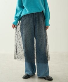 AMERICAN HOLIC ドットフロッキーレイヤードチュールスカート