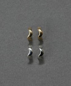 Phoebe 〈金属アレルギー対応〉リップルフープセラミックポストピアス　シルバー/ニッケルフリー