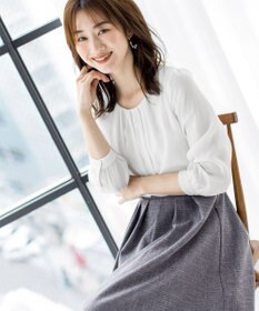 Tiaclasse 【洗える】ブラウスドッキングツイードワンピース